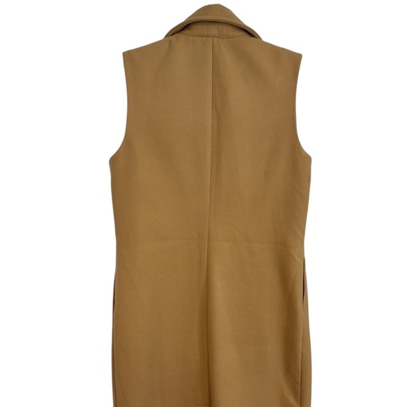 JustFab 100% Polyester Tan Long Sleeveless Waistcoat - Picture 8 of 10